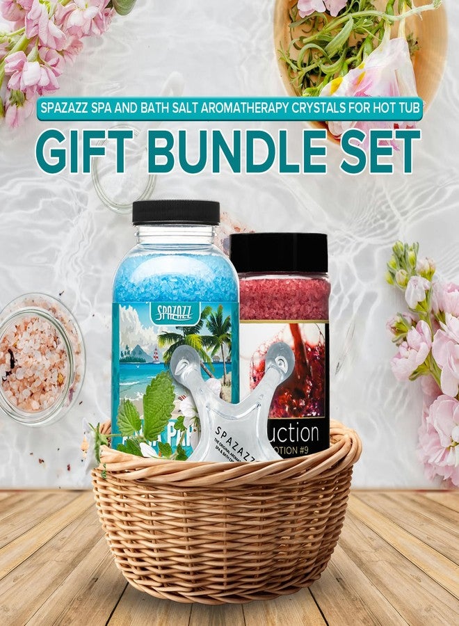 Spazazz Spa Aromatherapy Crystals for Hot Tub -Couple Gift set for Valentine & Anniversaries. Love Potion #9 Seduction 17oz -Destinations Hawaii Aloha Paradise 22oz with 5 Point Full Body Massage Tool - Image 4